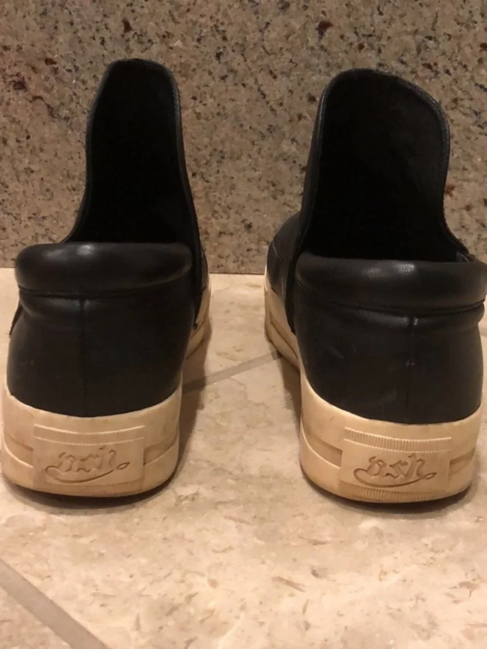 Ash leather grunge round toe minimalist edgy slip on platform Vans sneakers